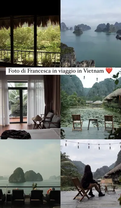 Messaggio di un viaggiatore con le sue foto di viaggio