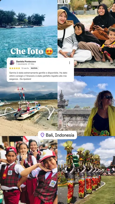 Messaggio di un viaggiatore con le sue foto di viaggio