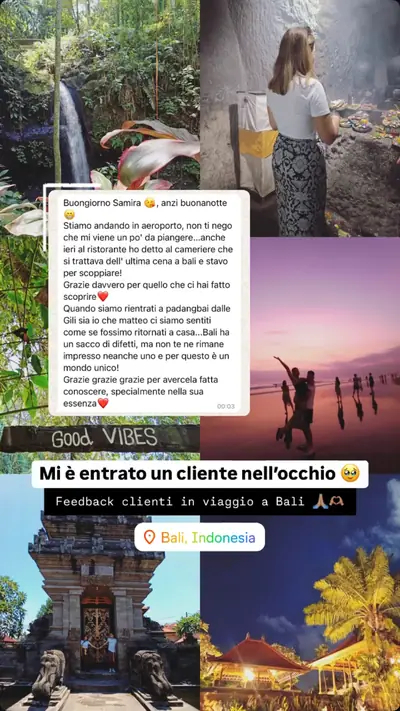Messaggio di un viaggiatore con le sue foto di viaggio