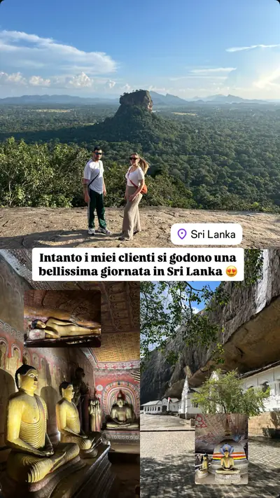 Messaggio di un viaggiatore con le sue foto di viaggio