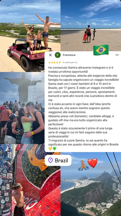 Messaggio di un viaggiatore con le sue foto di viaggio