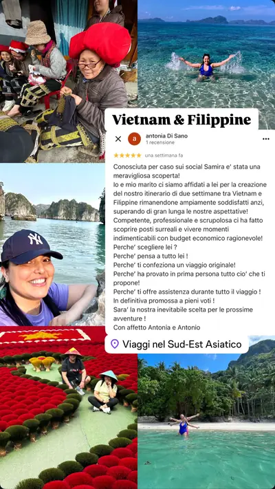 Messaggio di un viaggiatore con le sue foto di viaggio