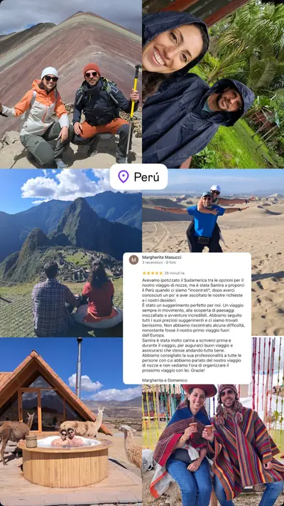 Messaggio di un viaggiatore con le sue foto di viaggio