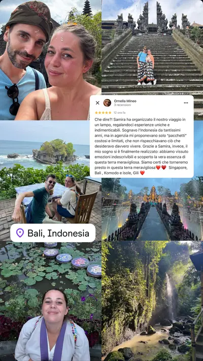 Messaggio di un viaggiatore con le sue foto di viaggio