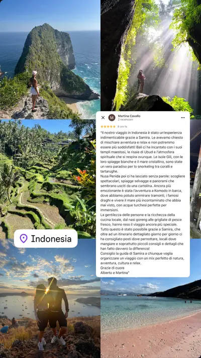 Messaggio di un viaggiatore con le sue foto di viaggio