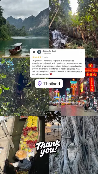 Messaggio di un viaggiatore con le sue foto di viaggio