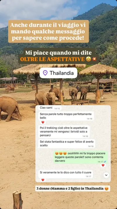 Messaggio di un viaggiatore con le sue foto di viaggio