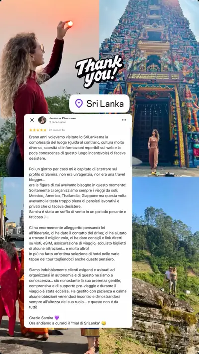 Messaggio di un viaggiatore con le sue foto di viaggio