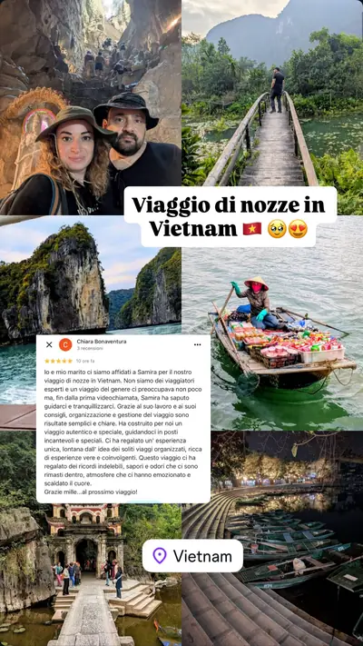 Messaggio di un viaggiatore con le sue foto di viaggio