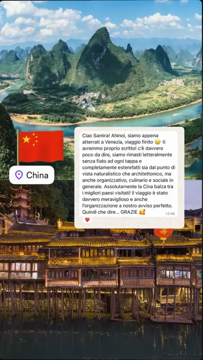 Messaggio di un viaggiatore con le sue foto di viaggio