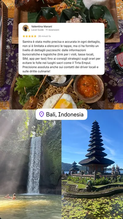 Messaggio di un viaggiatore con le sue foto di viaggio