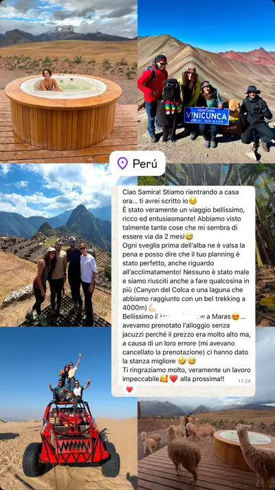 Messaggio di un viaggiatore con le sue foto di viaggio