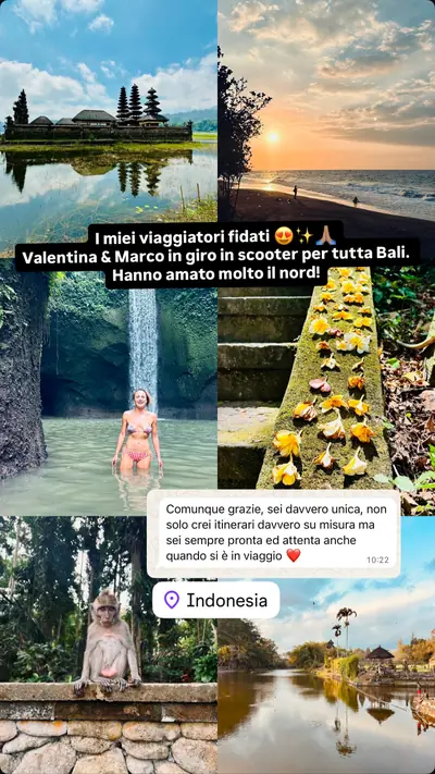 Messaggio di un viaggiatore con le sue foto di viaggio