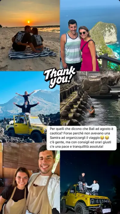 Messaggio di un viaggiatore con le sue foto di viaggio