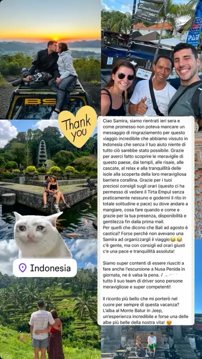 Messaggio di un viaggiatore con le sue foto di viaggio