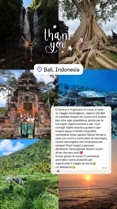 Messaggio di un viaggiatore con le sue foto di viaggio