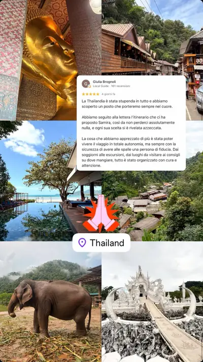 Messaggio di un viaggiatore con le sue foto di viaggio