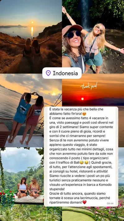 Messaggio di un viaggiatore con le sue foto di viaggio