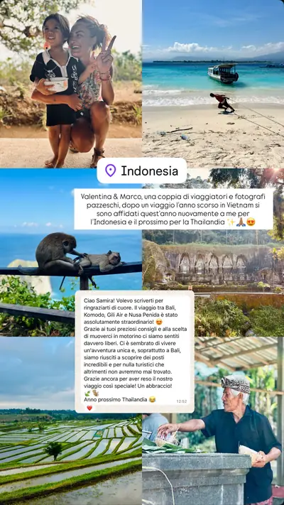 Messaggio di un viaggiatore con le sue foto di viaggio