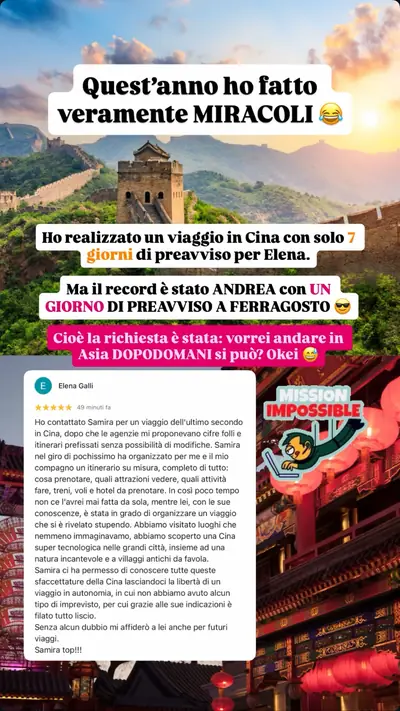 Messaggio di un viaggiatore con le sue foto di viaggio
