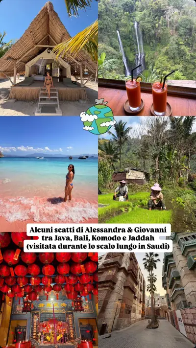 Messaggio di un viaggiatore con le sue foto di viaggio