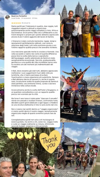 Messaggio di un viaggiatore con le sue foto di viaggio