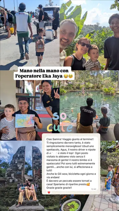 Messaggio di un viaggiatore con le sue foto di viaggio