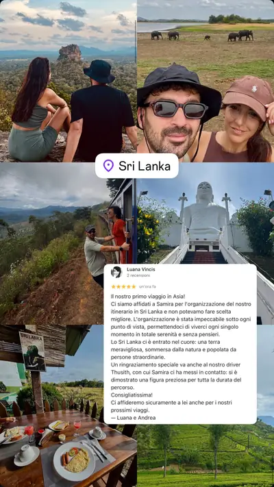 Messaggio di un viaggiatore con le sue foto di viaggio